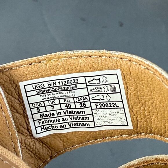 UGG Women's Careena Ankle-Strap Espadrille Platform Wedge Sandals size 9 - Picture 9 of 10